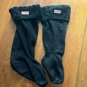 Hunter boot socks. Black fleece. Size L